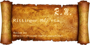 Rittinger Márta névjegykártya